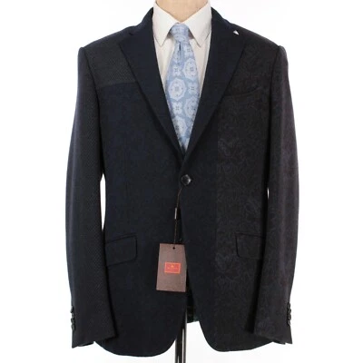 Etro NWT Wool/Cotton Sport Coat Size 54R US 44 Blues/Brown Whimsical Patchwork - Image 1 of 4