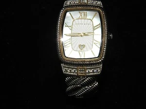 Judith Ripka Stainless Steel, Mother of Pearl, Diamonique Watch, Runs. with Date - Picture 1 of 10