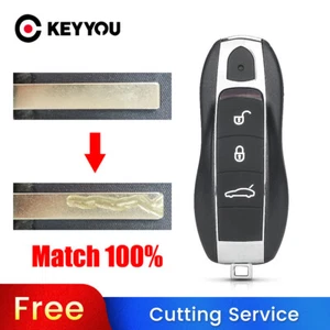 BLADE CUT by PHOTO Car Key Case For Porsche Cayenne Panamera Macan Key Fob - Imagen 1 de 7