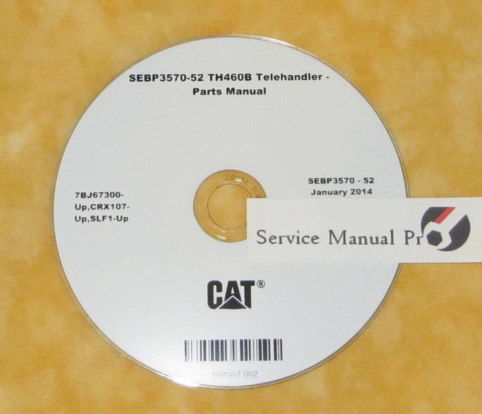 Libro manual de piezas manipulador telescópico SEBP3570 Caterpillar CAT TH460B CD. SLF CRX 7BJ Foto 1 de 1