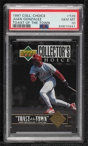 1997 Upper Deck Collector's Choice Toast of the Town Juan Gonzalez PSA 10 GEM MT
