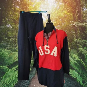 NEW Vtg LIZ CLAIBORNE Petite Small Set 1/4 Zip and Pants Sweatsuit 2 pcs USA - Picture 1 of 15