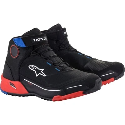 Alpinestars CR-X Drystar Size 11.5 Honda Motorcycle Shoes Black-Red-Blue - Image 1 of 4