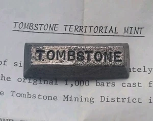 Vintage 1974 Tombstone Territorial Mint 1oz Silver/Gold "Dorè" Poured Bar, COA - Picture 1 of 17