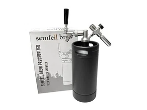 128oz Mini Keg Growler Carbonated Beer Growler Tap System 304 Stainless Steel... - Picture 1 of 7