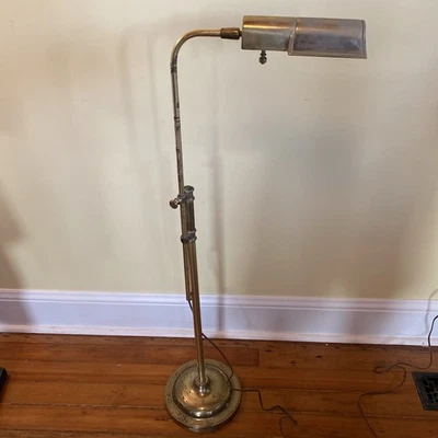 Vintage Farmhouse Brass gold  Pharmacy Floor Lamp adjustable - Image 1 of 4