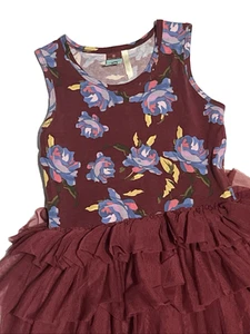 Matilda Jane Merlot Purple Rose Floral Soft Tank Party Tutu Dress 8 - Picture 1 of 4