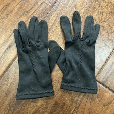Guantes de vestir negros vintage para mujer de nailon talla 6 punto vieira Foto 1 de 4