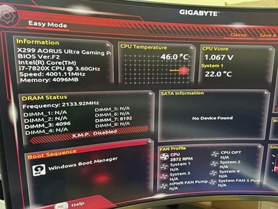 Gigabyte X299 AORUS Ultra Gaming PRO + i7 7820X  motherboard + CPU  - Image 1 of 4