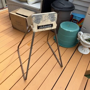 Vintage johnson Metal Outboard Boat Motor Display Sign Stand Original - Bild 1 von 16