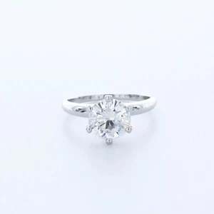 Platinum Solitaire Engagement Ring Classic 1.60 CT Round Lab-Grown Diamond D VS1 - Picture 1 of 5