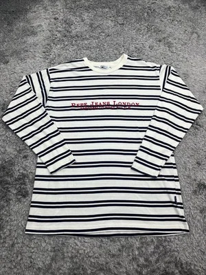 Camisa Pepe Jeans Hombre Mediana Blanca Rayas Manga Larga Cuello Redondo De Colección Hecha en EE. UU. Foto 1 de 4