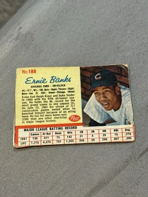 Ernie Banks 1962 Post #188 Bom - Imagem 1 de 2