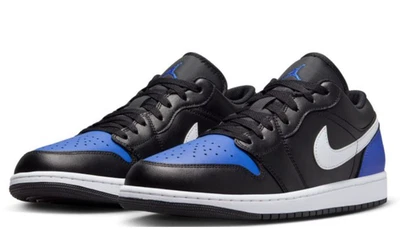 Nuevo en caja Nike Air Jordan 1 Low Para hombres 10 Negro Blanco Juego Royal Zapatos 553558-042 $115 Foto 1 de 4