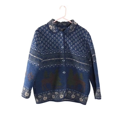 Cárdigan Sonoma Jean Mujer Mezcla Lana Mediana De Colección Rústico Lodge *Falta Botón" Foto 1 de 4