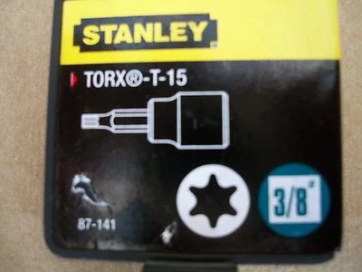 NUEVO STANLEY 3/8 PULGADAS DRIVE TORX SOCKET T-15 Foto 1 de 3