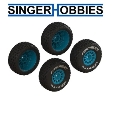 Juego de neumáticos pegados ARRMA ARA-1571 dBoots 'FORTRESS', azul (2 pares) MOJAVE GROM HH Foto 1 de 2