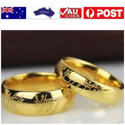 LOTR Lord Rings Frodo Gollum Stainless Steel Ring Cosplay Book Fathers - image 1 of 4