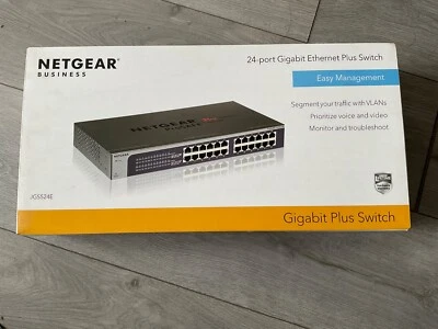 NETGEAR JGS524E — 24 Port Gigabit Ethernet Smart Managed Plus Network Switch - Image 1 of 3