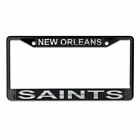 NEW ORLEANS SAINTS MIRRORED METAL LICENSE PLATE FRAME QUALITY DOMED GRAPHICS