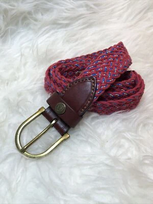 Cinturón para hombre Southern Tide trenzado lavado Charleston rojo extremos de cuero talla 34 Foto 1 de 4