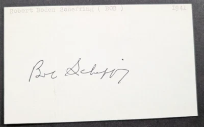 Bob Scheffing - 1941 Debut Autographed 3x5 Index Card - Deceased 1985 - Image 1 of 2