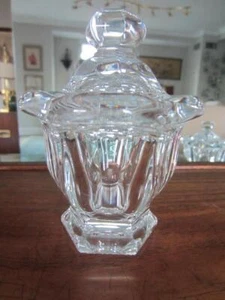 Baccarat Crystal Harcourt Missouri Sugar Condiment Jar + Lid+SPOON Small 3” MINT - Picture 1 of 10