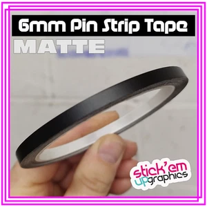 Matte Black Car Pin Stripe Coach Line Tape Styling Stripe 6mm x 10meter - Picture 1 of 1