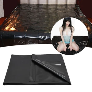 Black PVC Bed Sheet Full Size Single /Queen /King Waterproof Bedding 130cm*220cm - Picture 1 of 12
