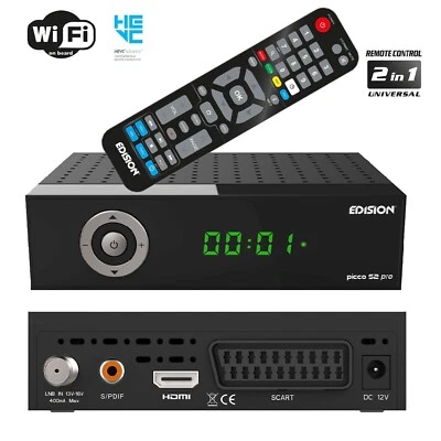 EDISION Picco S2 pro Full HD Satelliten Receiver DVB-S2 WLAN Multistream PVR USB - Bild 1 von 4