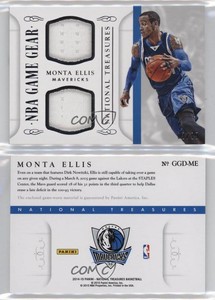 2014-15 Panini National Treasures NBA Game Gear Duals /99 Monta Ellis #GGD-ME