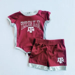 N-NCAA by Outerstuff, 0-3M, s/s cotton bodysuit+short set (Texas A&M) - Picture 1 of 2