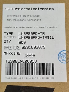 600Pcs.STMicroelectronics LNBP20PD-TR  Linear Voltage Regulators By Ups - Picture 1 of 4