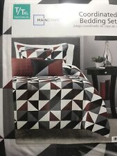 Geometric Triangles 8-Piece Bed in a Bag Bedding Set Reversible Twin/Twin Xl