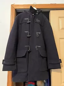 Club Monaco Mens Navy Wool Hooded Coat with Toggle Buttons Size L - Picture 1 of 7