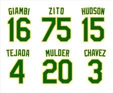 OAKLAND A's  STICKER DECAL Athletics Giambi Zito Hudson Tejada Mulder Chavez 
