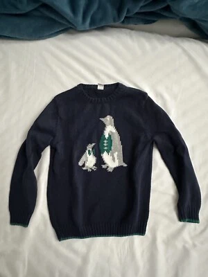 Janie And Jack Winter Mama And Baby Penguin Appliqué Sweater Navy Blue Size 6 - Image 1 of 4