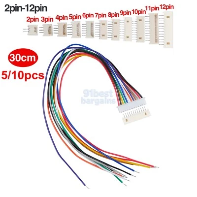 JST MX 1.25mm 8 9 10 Pin Connector Plug Socket Female Male PCB 300mm 30cm Cable - Image 1 of 4
