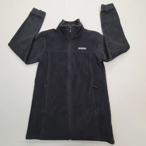 Columbia Sweater Boys Large Black Fleece Full Zip Outdoors Casual Youth Kids - Picture 1 of 9