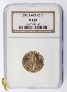 2006 G$10 American Gold Eagle 1/4 oz. Bullion Graded MS69 by NGC Nice! - Picture 1 of 4