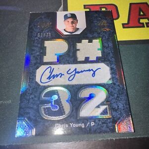 Upper Deck Black Chris Young Auto Jersey Relic SSP Padres All Star /75 On Card 