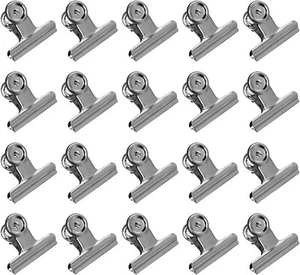 20 Pack Large Metal Hinge Clips, 2 Inch Bull Binder Paper Clips Clamps File - Picture 1 of 8