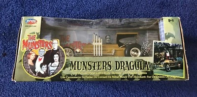 The Munsters DRAGULA Gold Coffin Diecast Model Car MIB 1:18 JOYRIDE RC2 - 2004  - Image 1 of 4