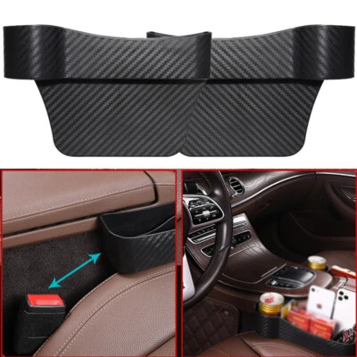 2PCS Car SUV Seat Crevice Cup Drink Storage Box Holder Catch Organizer Pocket - Image 1 of 4
