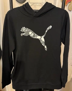 PUMA Unisex Youth Fleece HOODIE - Size Large (14-16)  - Black - NWT - Picture 1 of 7