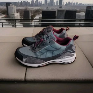 LL Bean TEK 2.5 Vertigrip Hiking Shoes Gray Lace Up Sneakers Womens Sz 10 Medium - Picture 1 of 12
