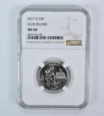 2017-D Washington Quarter ATB Ellis Island MS68 NGC *4194 - Image 1 of 4