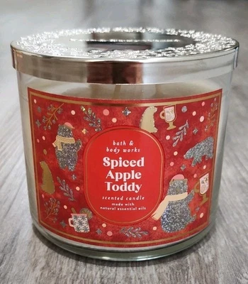 Vela perfumada Bath & Body Works Spiced Apple Toddy 3 pavios nova casa outono país - Imagem 1 de 4