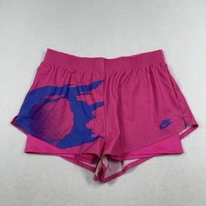 Nike Challenge Court Slam Agassi Tennis Shorts Womens Large Pink Blue CK8430-604 - Picture 1 of 9