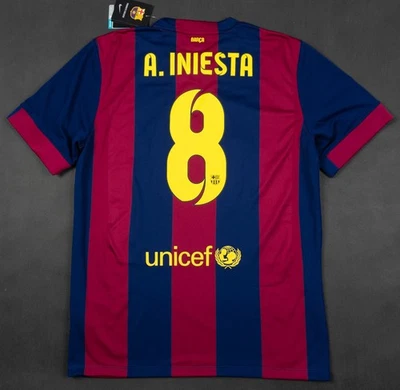 Camisa grande FC BARCELONA 2014-2015 ANDRES INIESTA L 610594-423 NOVA COM ETIQUETAS - Imagem 1 de 4